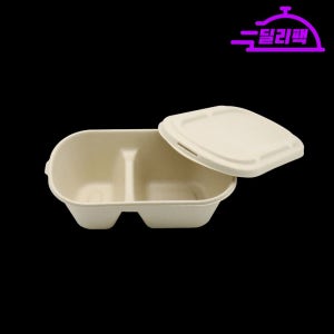 펄프도시락(1000D-2칸) /BH-06 펄프뚜껑세트