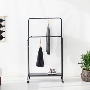 오고르 이동식 선반행거 2단 브라운