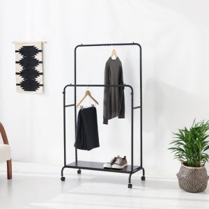 오고르 이동식 선반행거 2단 블랙