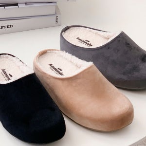 국산수제화 델라 퍼 안감 여성 털 슬리퍼 (3color)