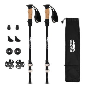 노르딕워킹 스틱 등산용 지팡이 초경량 접이식 등산스틱 3단 2개 1세트 화이트울프