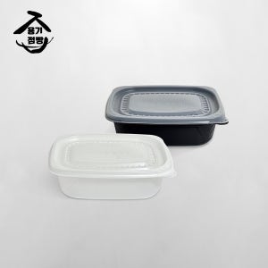 BK 사각죽용기 중(뚜껑포함) 500개입 반투명,검정 750ml 일회용용기 배달포장용기 파스타 비빔밥 덮밥 우동 사각미니탕 고기용기 볶음밥 필라프용기 D