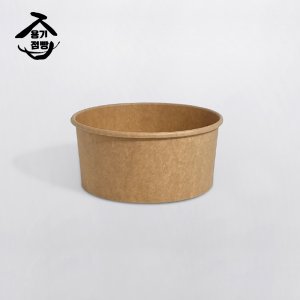 1300cc 크라프트 종이용기(뚜껑별도) 300개입 갈색 일회용포장용기 배달포장용기 국물용기 사이드 컵밥 비빔밥 샐러드 빙수 U