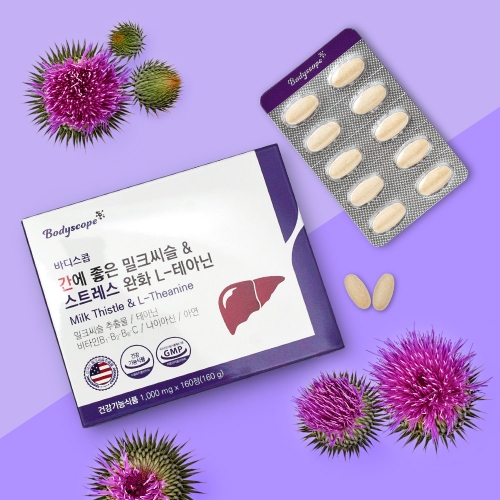 <b>바디스콥 간</b>에 좋은 밀크씨슬 스트레스 완화 L-테아닌 1박스