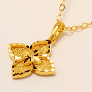24K 순금 드림 플라워 목걸이 여성 꽃 디자인 선물 3.75g