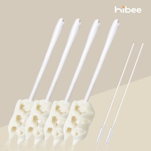 하이비 다용도 긴손잡이 프리미엄 세척솔 4P + 빨대솔 2P