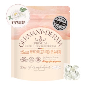 아이앤어스 독일더마 프리미엄 캡슐세제 30개입 1개, 인칸토향, 올인원 중성세제 실내건조