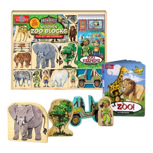 우든 동물원 티에스슈어 역할놀이 장난감 목재블록 상상력 집중력발달