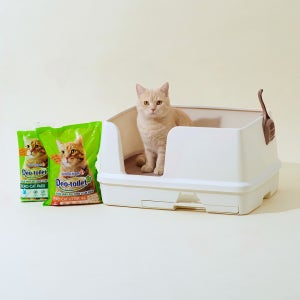 엘지유니참 데오토일렛 고양이 화장실 특대형 와이드 1개월분