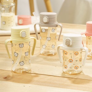 아키움 PPSU 원터치 빨대컵 200ml 260ml 단품 곰돌이 빨대컵 호환