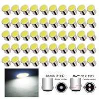 화물차차폭등 화물차LED 50 개 자동차 LED 빛 COB 12SMD 1156 BA15S 1157 BAY15D 트럭 DRL 주간 실행 램프 역방향 중지 신호 전구 24 볼트 액세서