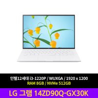 LG전자 그램 14ZD90Q-GX30K 램8GB NVMe512GB 노트북