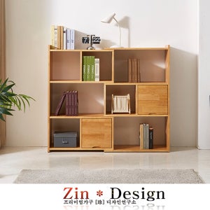 E0 고무나무 원목 오픈 파티션 책장 1100 3단
