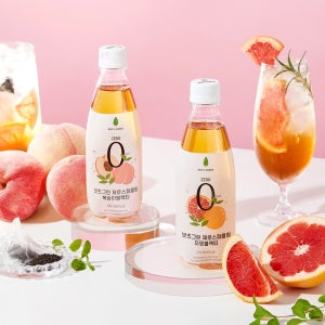 넛츠그린 0칼로리 제로 스파클링 자몽블랙티 복숭아블랙티 탄산음료 12+12병