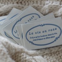 La vie en rose 라비앙로즈 직조라벨 블루컬러