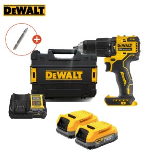 디월트 20V MAX BL 컴팩트 햄머드릴 드라이버 DCD709E2 1.7Ah 배터리 2개 세트