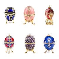 반지 보석 케이스 녹색 잎 Faberge 계란 시리즈 손으로 그린 보석 악세사리 프로포즈