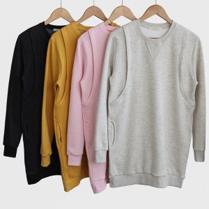 수유복 삼각애리배색양지퍼수유티 ver 기모