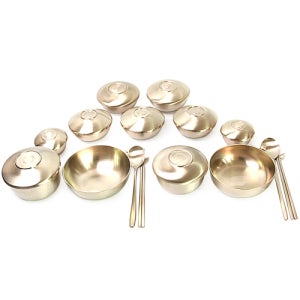 (거창유기)고급 연잎개량 혼수용 칠첩반상기세트