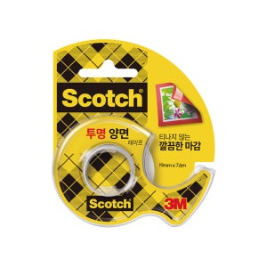 스카치 투명 양면 테이프 237(18mmx7.6m) 디스펜서