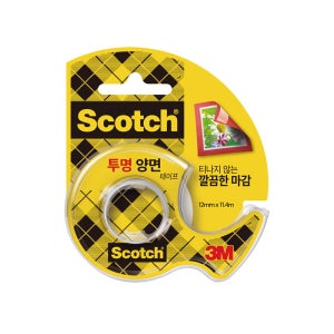 스카치 투명 양면 테이프 137(12mmx11.4m) 디스펜서