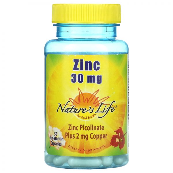 <b>네이쳐스라이프</b> Nature’s Life Zinc 30mg 아연 50 Vegetarian Capsules