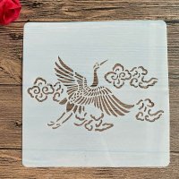 스텐실 도안 20x20 cm DIY 개 동물 만다라 그림 스텐실에 한 금형 스탬프 된 사진 앨범 양각 종이 카드 나무 패브릭 벽에