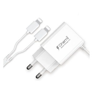 18W QC3.0 아이폰 아이패드 충전용 듀얼 8핀 케이블 군인용 가정용 일체형 급속 충전기
