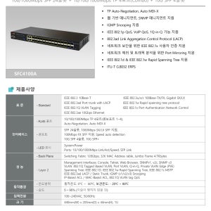 솔텍 SFC4100A SFP 24슬롯 이더넷 10G 광스위치(+TP 4포트)