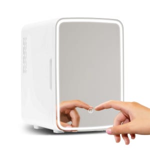 터치식 LED 거울 미니 냉온장고 화장품 냉장고 대용량 10L 가정용 차량용 음료수냉장고