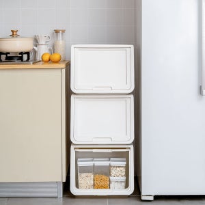 아이리스 리빙박스 펠리컨 옷장 수납 정리함 서랍형 다용도 슬라이딩 도어형 플라스틱 박스 LJQ-M 3개 SET