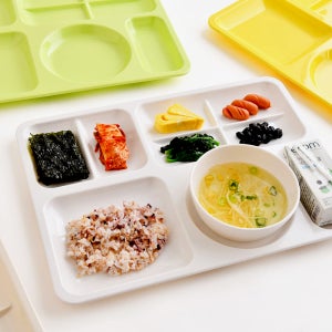 로흐야 성인식판 급식판 그릇 세트 멜라민 식기 어른 717크림