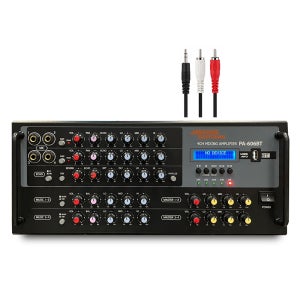 쟈가 PA-606BT 4채널 800W 블루투스앰프 노래방 업소용 +2RCA 케이블