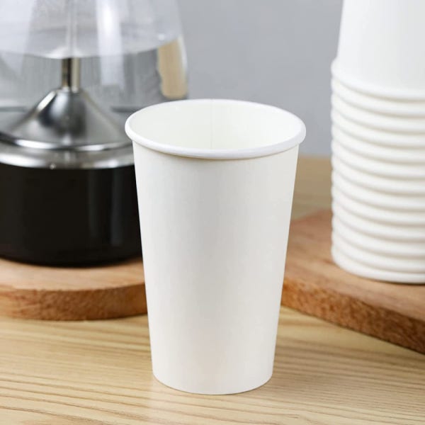 일회용 두꺼운 큰 무지 종이컵 480ml(16온스) 카페 테이크아웃 100개