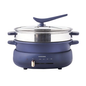 에버홈 전기찜기 전기그릴 멀티쿠커 4L대용량 전골팬 오연수찜기 그릴팬 핫플레이트 찜망