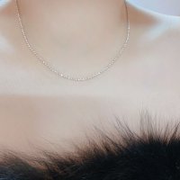 이벤트 14K 18K 미니 3프롱 1.5mm 밝은 꼬냑 다이아 테니스 목걸이