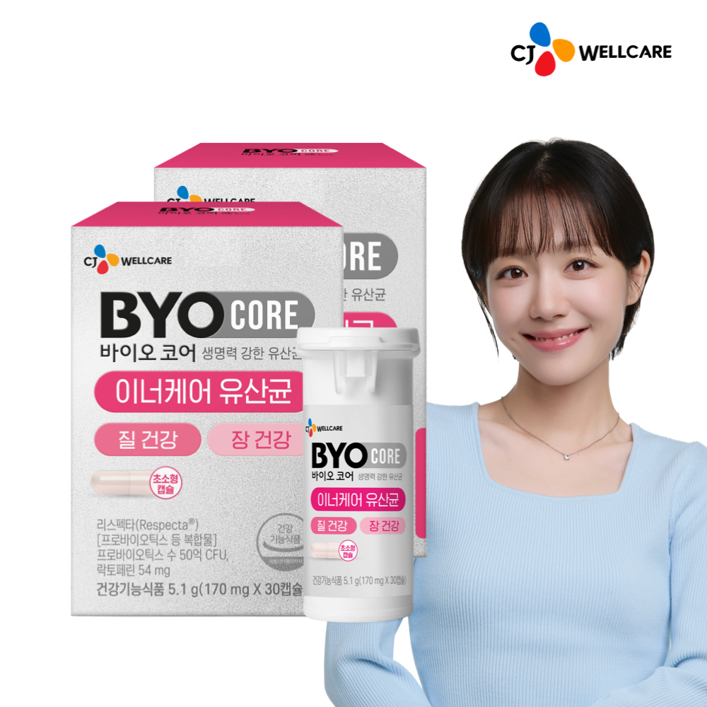 CJ 바이오코어 질 건강 이너케어 유산균 리스펙타 기능성 여성 건강 30캡슐, 2개