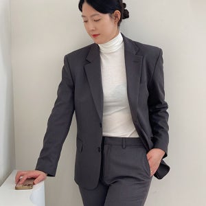 키큰여자 면접용 심플 베이직 스탠다드 시드 수트 셋업