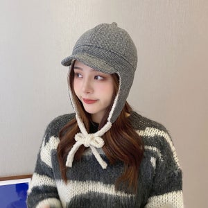 [랄라닷] 여성 귀달이모자 겨울 털모자 군밤 골프 귀도리 방한모 트루퍼햇
