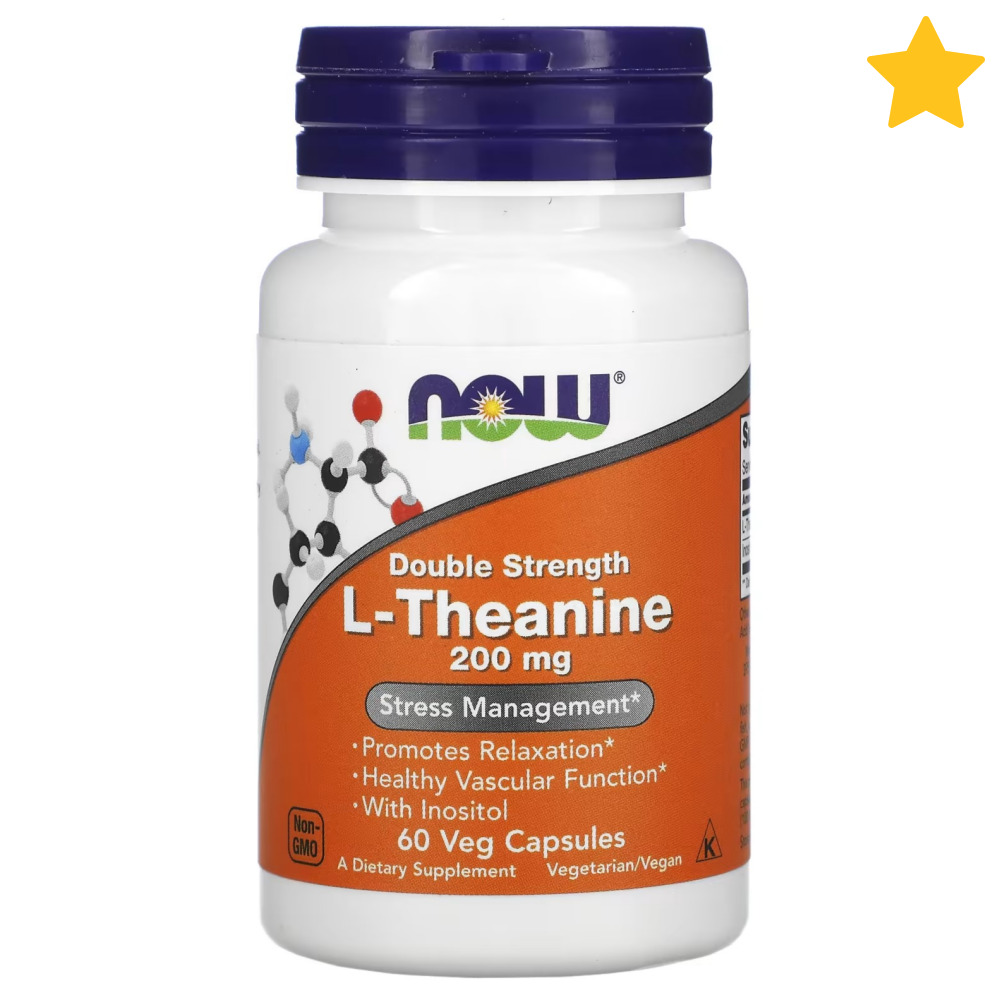 나우푸드 <b>L</b> <b>Theanine</b> Double Strength <b>200mg</b> 베지 60정