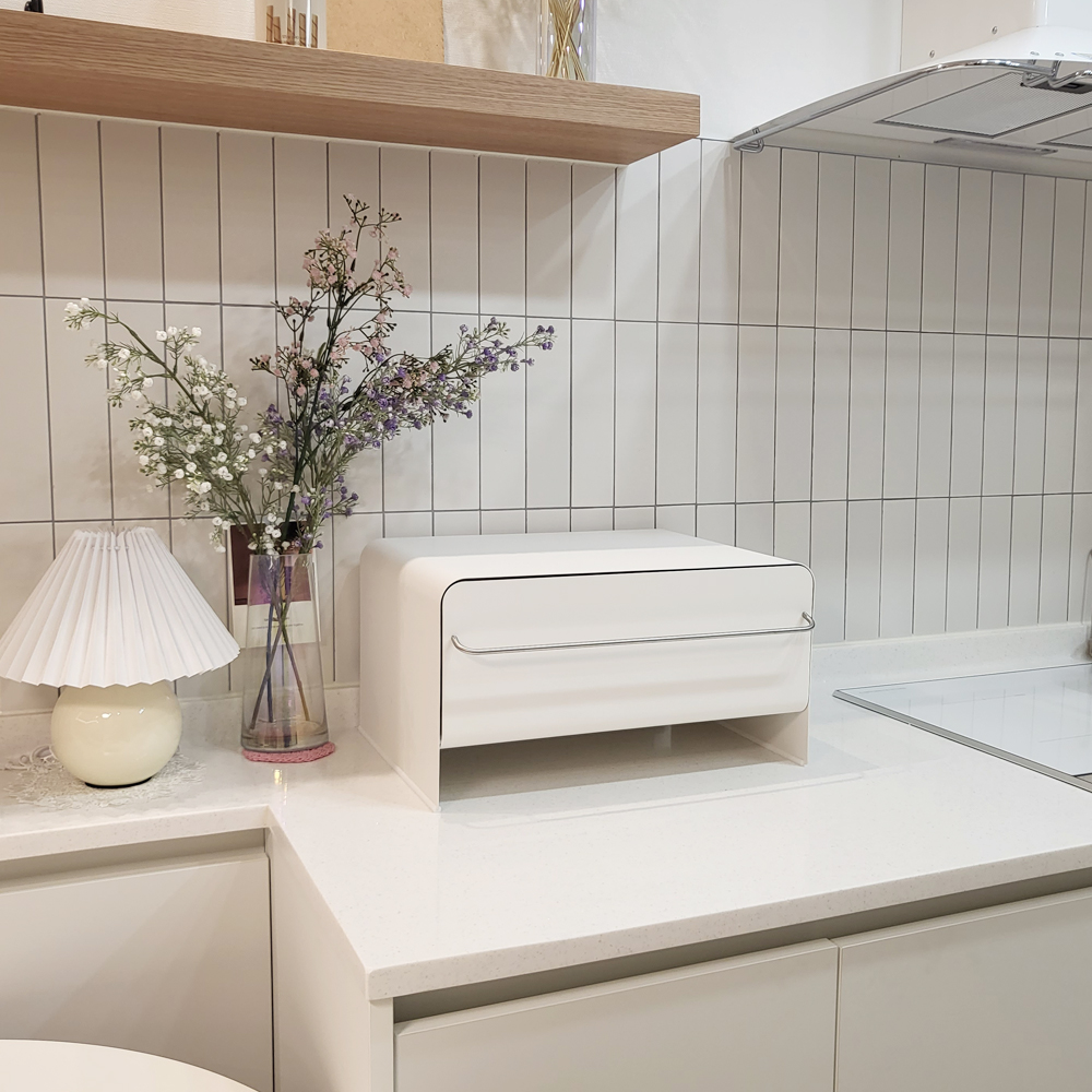 디귿 화이트 철제 수납함