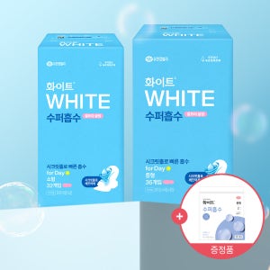 화이트 수퍼흡수 생리대 중형 36매 1팩+1팩 외