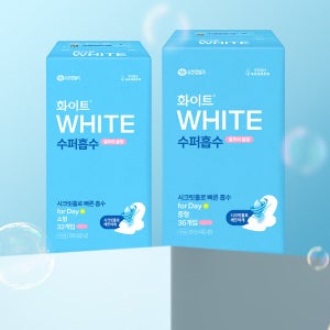 화이트 수퍼흡수 생리대 중형 36매 X 2팩