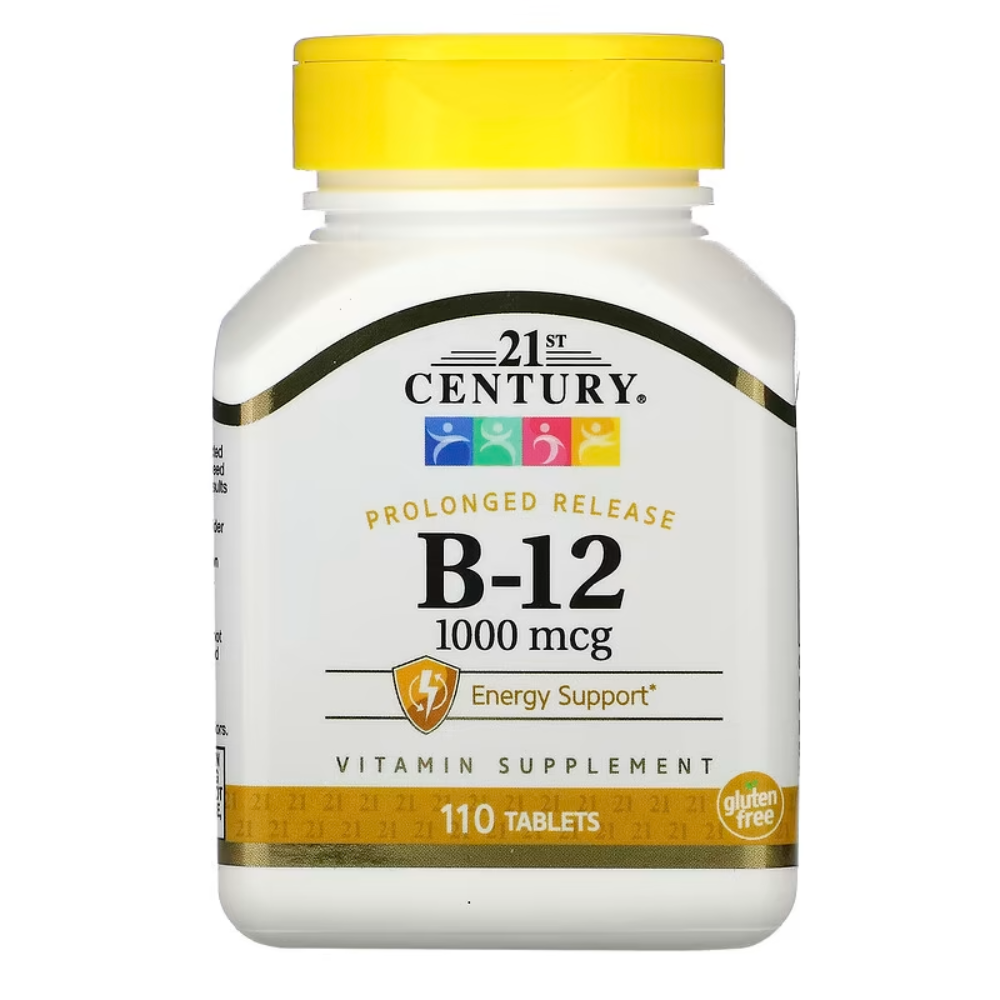 21st Century 비타민B12 칼슘 <b>시아노코발라민</b> 탄산칼슘 1000mcg 110타블렛