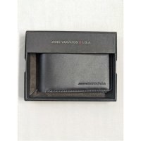 남자명품지갑 John Varvatos Black Leather Passcase Billfold Wallet NWT 88