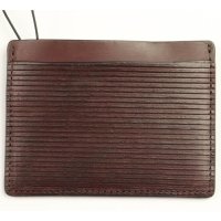 남자명품지갑 Mens John Varvatos Star USA Leather Burgundy Scored Card Case Wallet