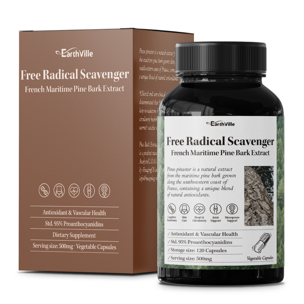어스빌 <b>프랑스해안송</b>소나무껍질추출물 500mg 피크노제놀성분 폴리페놀 120베지캡슐