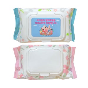 누리참 50매 물티슈 (캡형) +스티커 주문제작