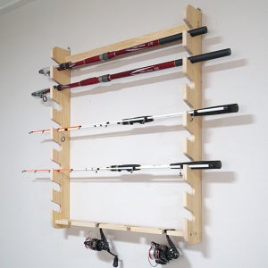 국내제작 벽걸이형 8구 낚시대거치대 로드거치대 진열대 릴낚시받침대 낚시대받침대