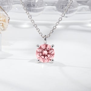 2캐럿 핑크 다이아 목걸이 IGI 랩 그로운 4프롱 베이직 결혼 기념일 프로포즈 선물